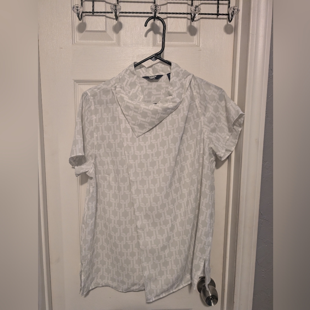 Chase Lands End Beige And White Patterned  Top